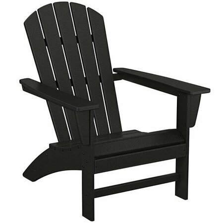 POLYWOOD Nautical Black Adirondack Chair 633AD410BL